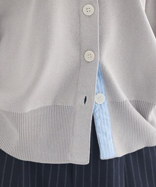 earth music&ecology フェイクレイヤードカーディガン Light Gray