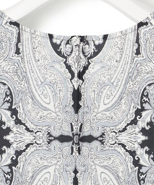 23区 L 【洗える】Ratti ドローイング ペイズリー プリント ブラウス ブラックプリント