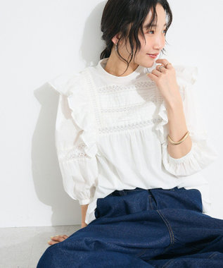 フリル使いマニーレースピンタックブラウス / CRAFT STANDARD