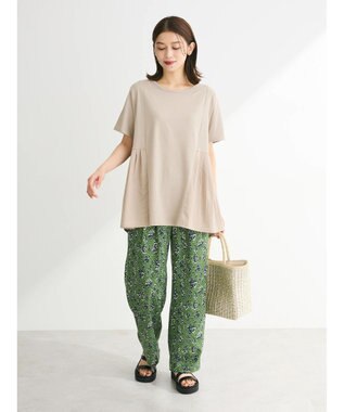 Green Parks 脇ドッキングフレアプルオーバー Gray Beige