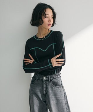 Green Parks ・ＳＵＧＡＲ　ＳＰＯＯＮ　カラーｓｔリブロンＴＥＥ Black