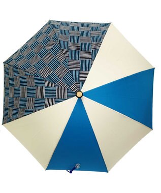 +RING 【UVカット95%以上】【UPF50＋】プラスリング レディース向け 晴雨兼用（長ショート） BLU/WHT T1295 白～オフホワイト