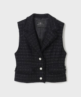 GRACE CONTINENTAL ツイードベスト ブラック