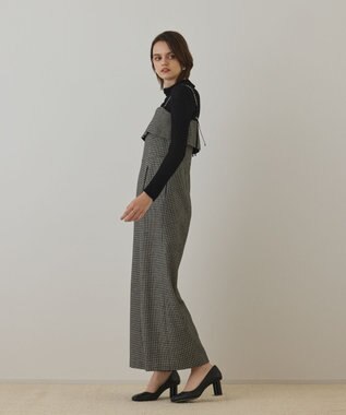 GRACE CONTINENTAL チドリツイードサロペット ブラック