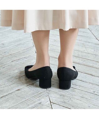 Riz raffinee <Riz raffinee>【レイン対応】リボンパンプス ブラックスエード