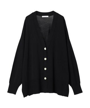 Green Parks 洗える　ミドル丈カーディガン Black