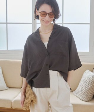  【ANGIE VINTAGE】接触冷感開襟シャツ