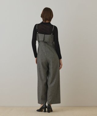 GRACE CONTINENTAL チドリツイードサロペット ブラック