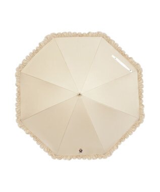 MOONBAT 【WEB限定/遮光率100%/遮熱/UV】POLO RALPH LAUREN（ポロ ラルフローレン）晴雨兼用日傘 ワンポイント ポロベア刺繍 フリル 長傘 ベージュ