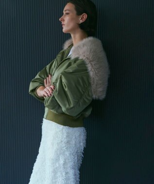 NAVE 【Nave】ファーカラーMA-1 カーキ系