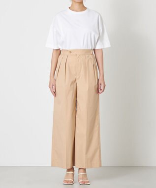 NAVE 【ReNave・セットアップ可/洗える/接触冷感/UVケア】コットンポリブロード パンツ ベージュ系