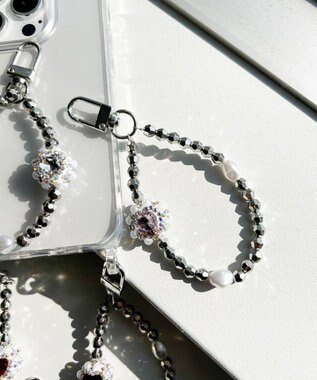 WEGO ハートビジューストラップキーホルダー