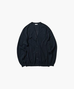ATON NUBUCK SILK COTTON | オーバーサイズカーディガン - UNISEX NAVY