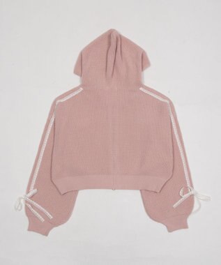 WEGO レースリボンニットパーカー ピンク
