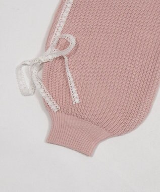 WEGO レースリボンニットパーカー ピンク