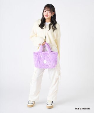 MOONBAT Care Bears(ケアベア) フェイクファーバッグ A4サイズ 手洗い可能 ライトパープル