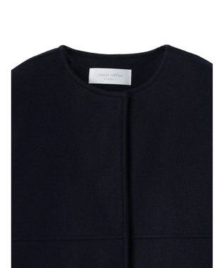 Green Parks 洗えるノーカラーショートコート Dark Navy