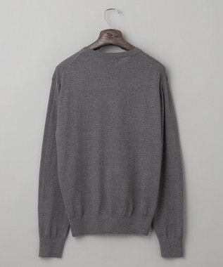 GOTAIRIKU 【家庭洗濯可能】イタリア糸 ハイゲージVネックニット グレー系