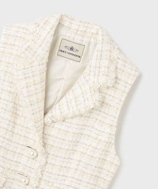 GRACE CONTINENTAL ツイードベスト キナリ