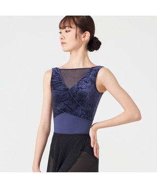 Chacott ◎【Nela ライン】ノースリーブレオタード ネイビー