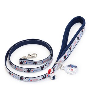 PET PARADISE リサとガスパール リボン付きリード 《パリ柄》  ＳＳ~Ｓ 小型犬 グレー