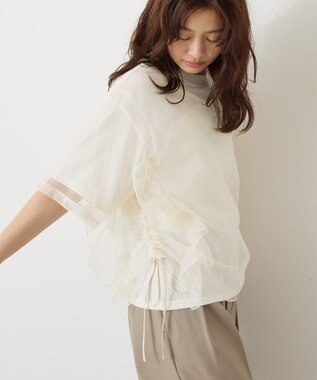 AMERICAN HOLIC チュールレイヤードドロストトップス Off White