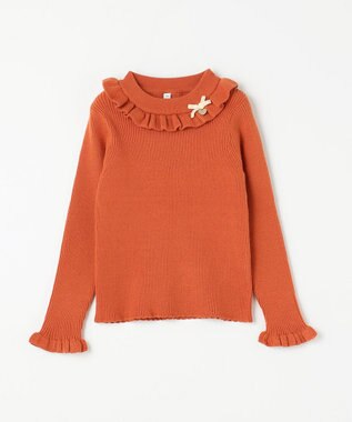 ANY KIDS 首フリル しあわせタッチ ニット オレンジ