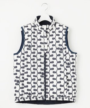 23区GOLF 【WOMEN】【撥水・ストレッチ】リバーシブル ダウンベスト ネイビー系