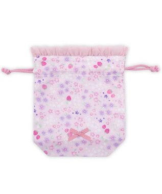 Mother garden マザーガーデン  野いちご コップ巾着 《小花いちご柄》 小花いちご柄