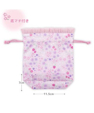 Mother garden マザーガーデン  野いちご コップ巾着 《小花いちご柄》 小花いちご柄