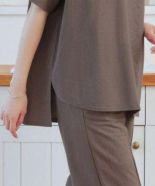 Tiaclasse 【接触冷感・洗える】イージーカットソードルマントップス ブラウン