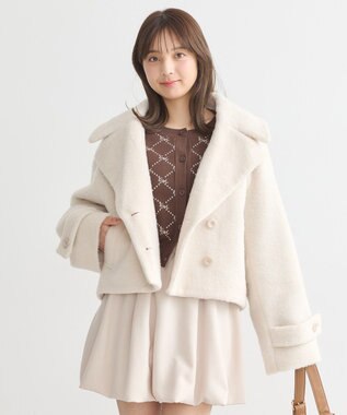 earth music&ecology シャギーショートコート Ivory