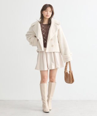earth music&ecology シャギーショートコート Ivory