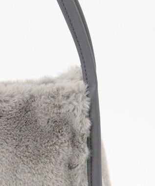 ANY SIS パイピングフェイクファートート バッグ ライトグレー