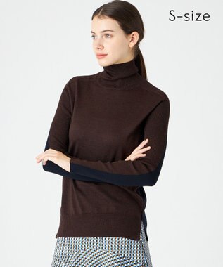 BEIGE， 【CLUEL 10月号掲載・S-size】LA MONNAIE / タートルニット Brown×Navy