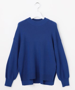 ANY SIS CICA加工 ビューティ畔ボトルネック ニット ブルー