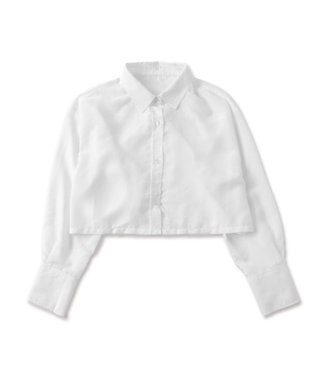 WEGO 【シワになりにくい】シアーショートシャツ ホワイト