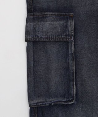 WEGO ローライズバギーフレアデニムカーゴパンツ デニム淡加工色