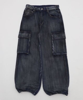 WEGO ローライズバギーフレアデニムカーゴパンツ デニム淡加工色