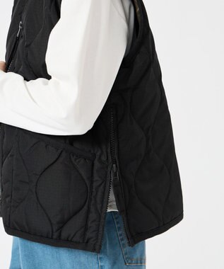 UNFILO 【120-150cm】TAION ミリタリーZIP Vネックダウンベスト(UNISEX) ブラック