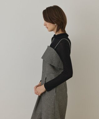 GRACE CONTINENTAL チドリツイードサロペット ブラック