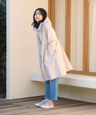 ANY 【手洗い可能】ライトフーデットコート ライトグレー系