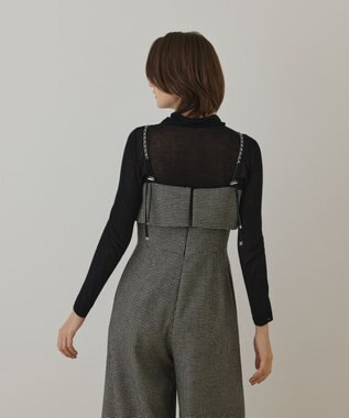 GRACE CONTINENTAL チドリツイードサロペット ブラック