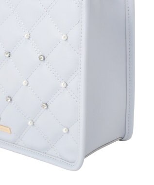 Maison de FLEUR パールビジューキルティングスクエアショルダー Light Blue