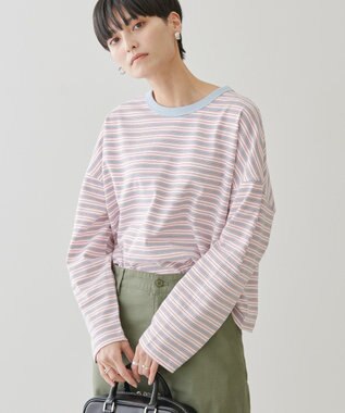 AMERICAN HOLIC マルチボーダーカットプルオーバー Off White