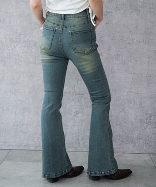 WEGO ストレッチフレアデニムパンツ デニム中濃加工色