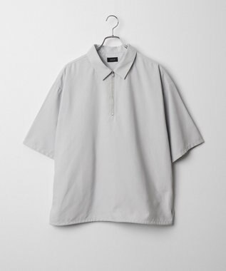 WEGO 【LUCY】アイススウェードハーフジップシャツ（S） ライトグレー