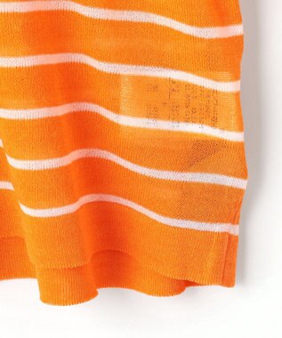 ANY L 【手洗い可/アンチピリング】シアーバスクボーダーニット オレンジ×ホワイト