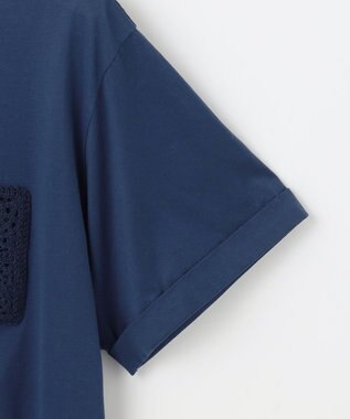 自由区 S 【カタログ掲載・洗える】クロッシェポケット Tシャツ コバルトブルー