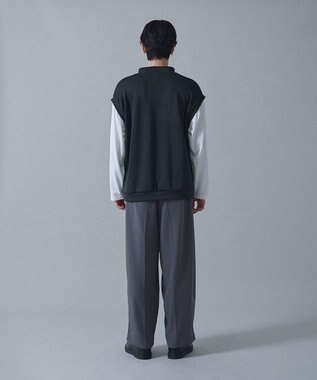 WEGO フェイクレイヤードモックネックベストT（LS） ブラック中濃色